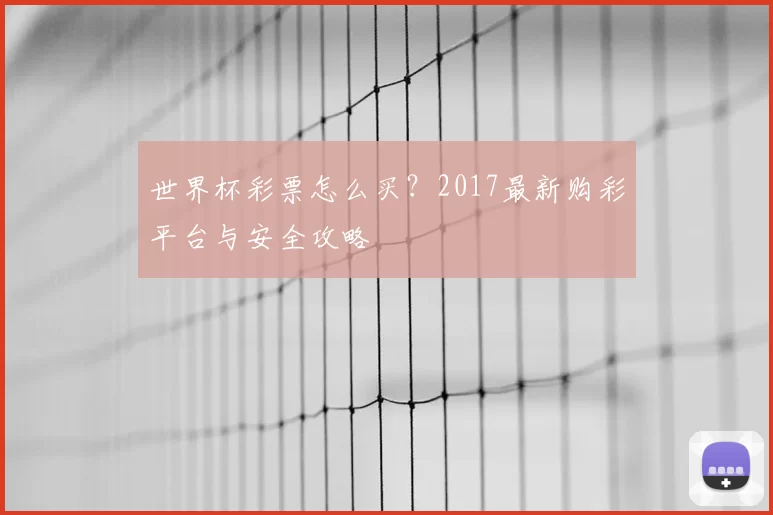 世界杯彩票怎么买?2017最新购彩平台与安全攻略